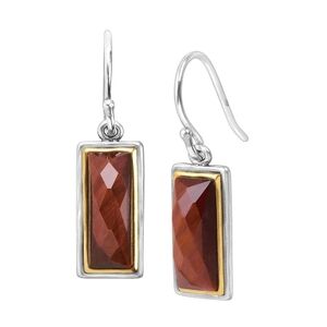 Silpada▪️Defining Moment 925 Sterling Silver Bezel Red Tigers Eye Drop Earrings